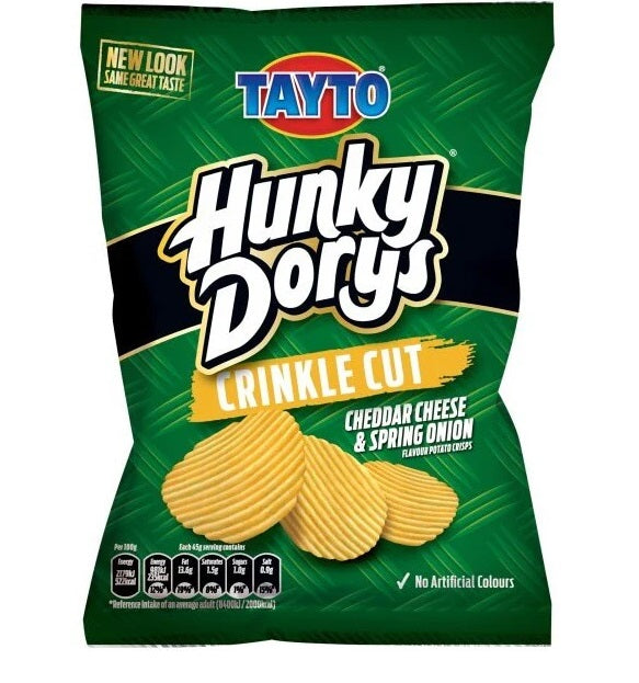 50 x Tayto Hunky Dory Cheddar cheese & Spring onion 37G