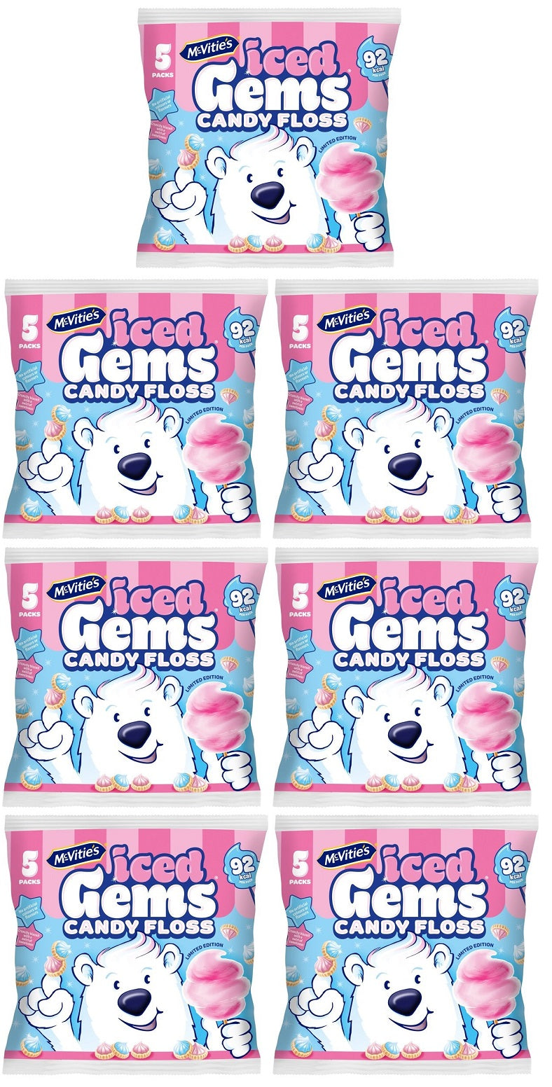 7 x Candyfloss Iced Gems Multibags 5pk - 5X23GM