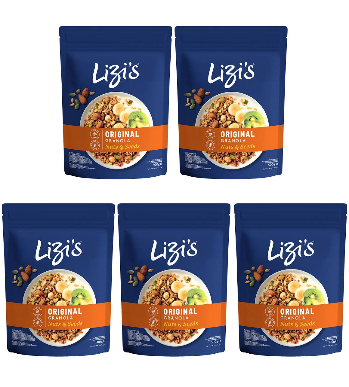5 X Lizi'S Original Nuts & Seeds Granola - 500G