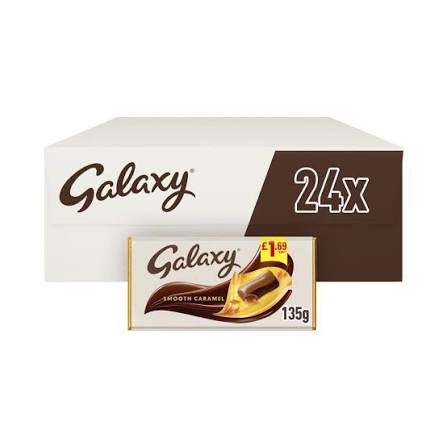 24 X Galaxy Chocolate Caramel Large Block Bar - 135Gm