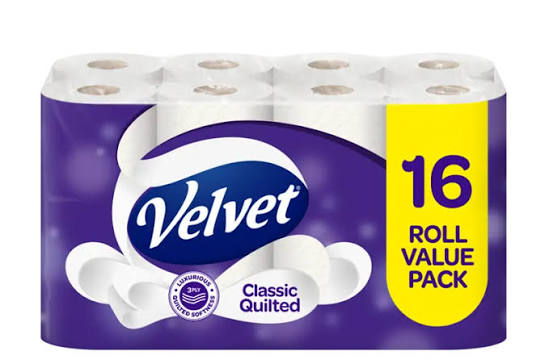 3 X Velvet Classic Quilted - 16 Pack