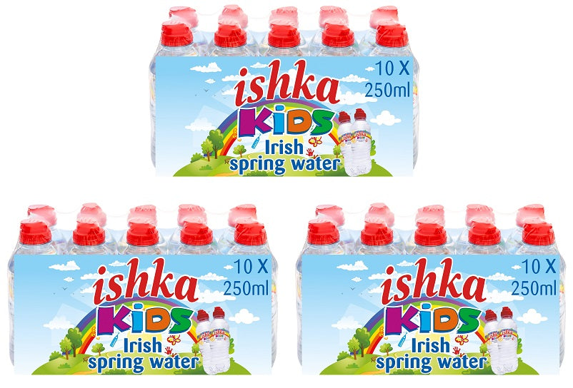 3 x Ishka Kids Irish Spring Water 10 Pack 250Ml