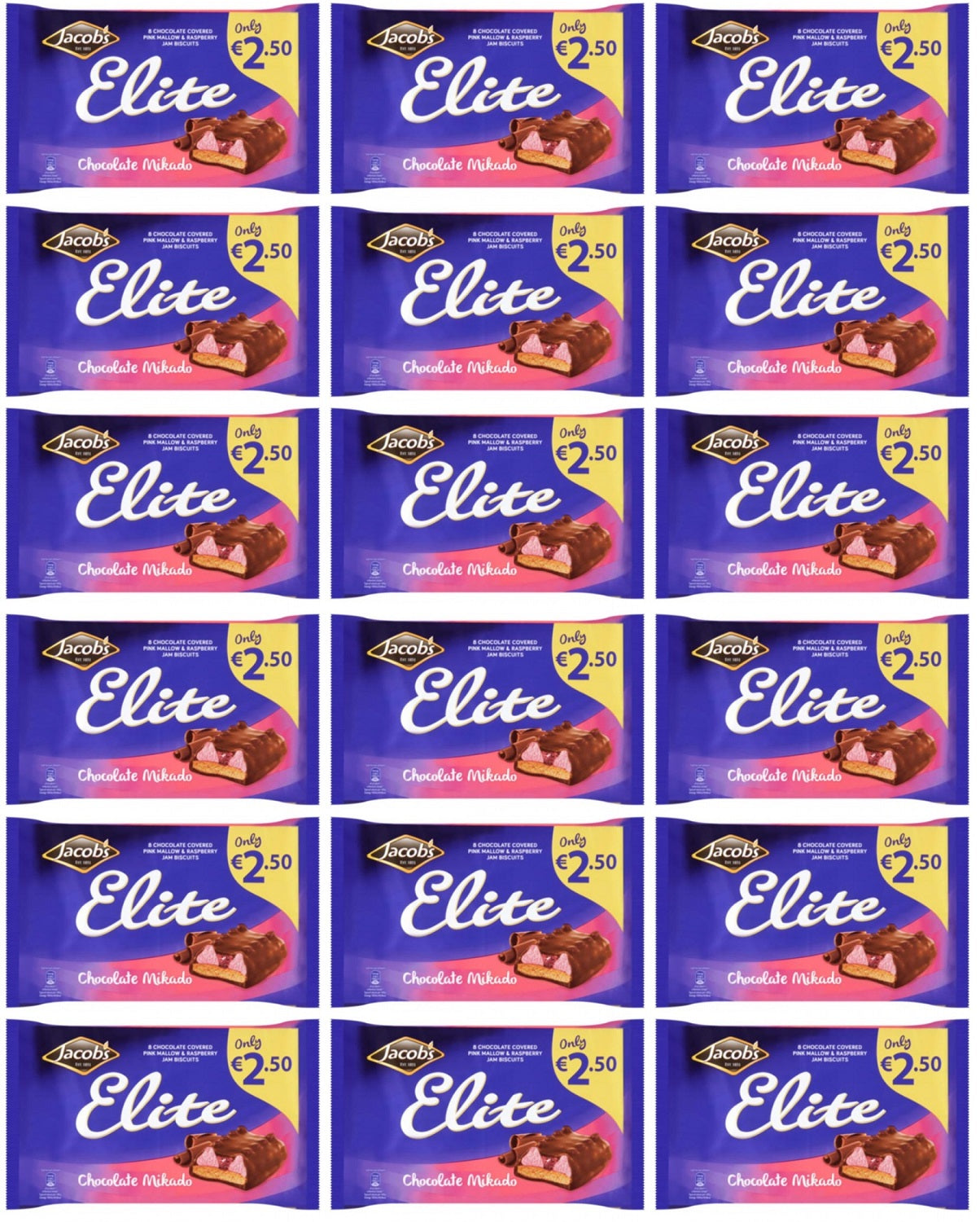 18 x Jacob's Elite Chocolate Mikado ¤2.50 176G