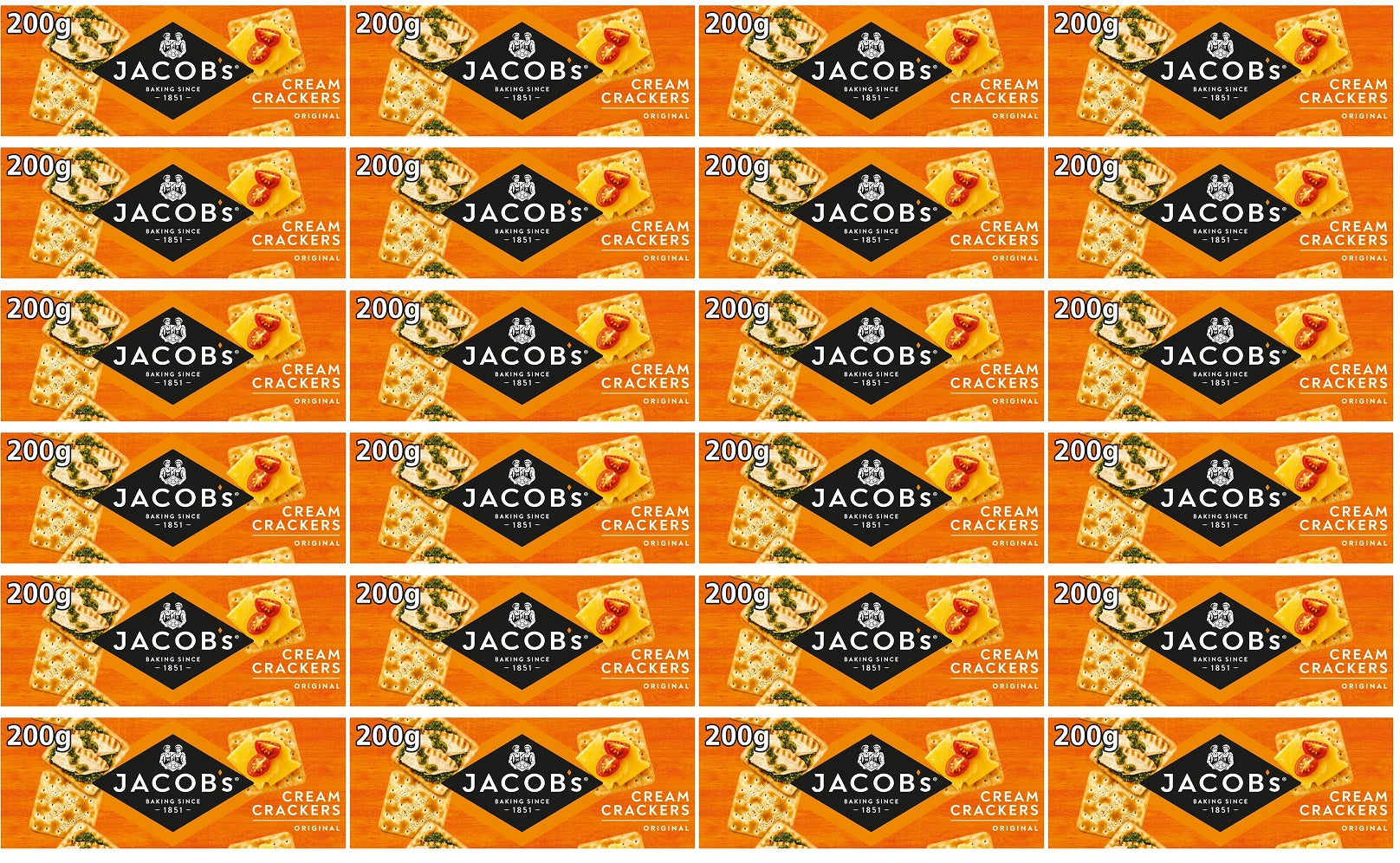 24 x Jacob's The Original & Best Cream Crackers 200G