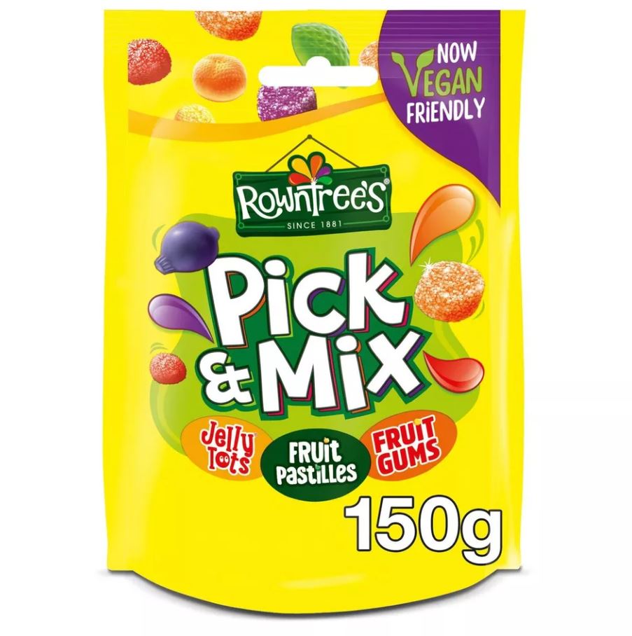 10 x Rowntree's Pick & Mix Vegan Friendly Sweets Sharing Bag 150G