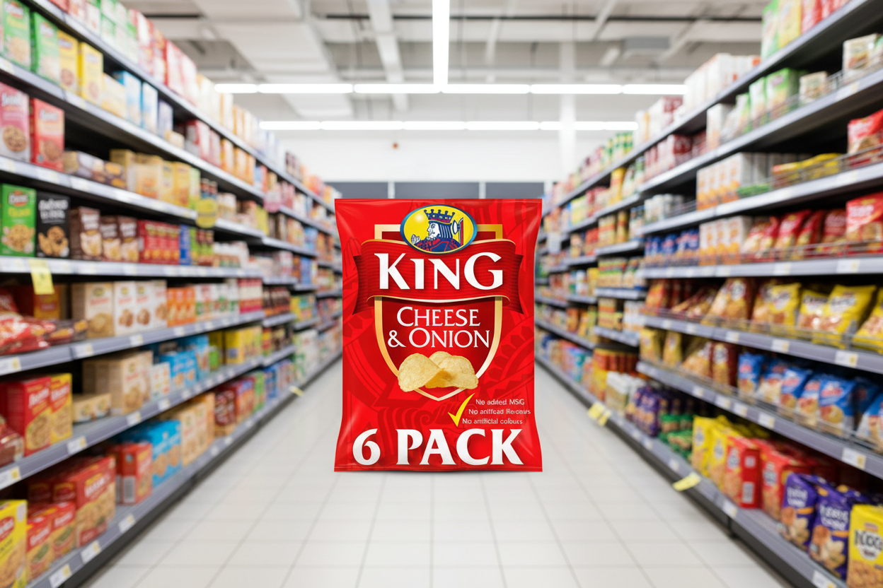 16 x King Cheese & Onion Flavour Potato Crisps 6 X 25G