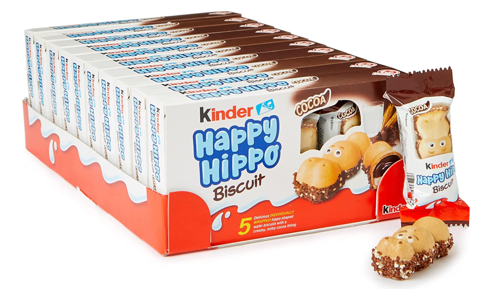 50 x Kinder Happy Hippo Hazelnut (10 X 5 Packs) 102.5G