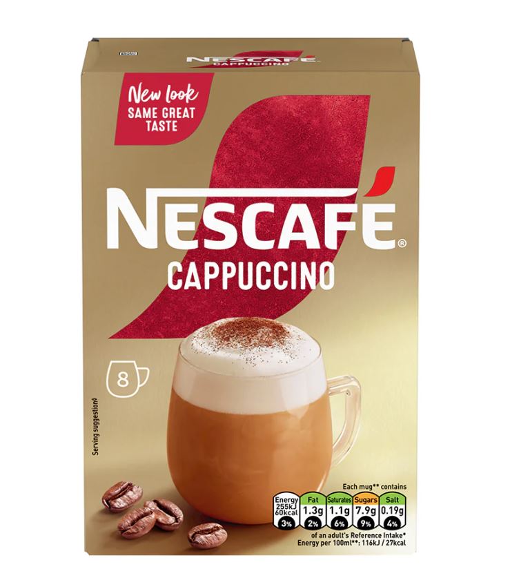 6 x Nescafe Cappuccino Original Sachets 124G