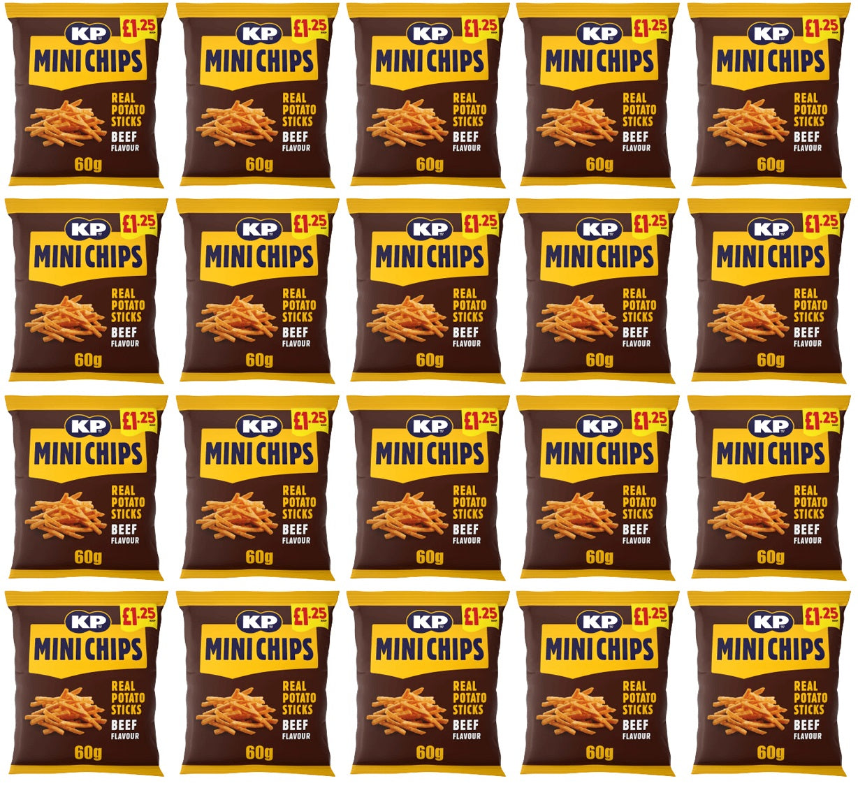 Mini Packetrs 20 x Kp Mini Chips Bbq Beef - 60GM