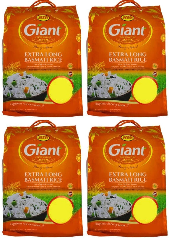4 x Ktc Giant Ex Long Basmati Rice 5Kg