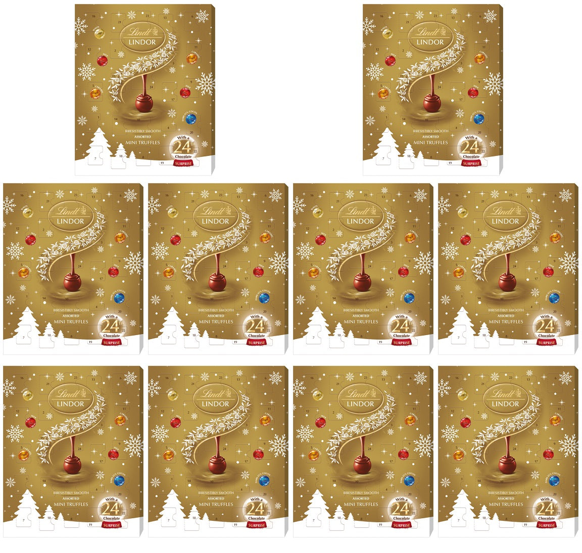 10 x Lindor Assorted Mini Advent Calendar - 117GM