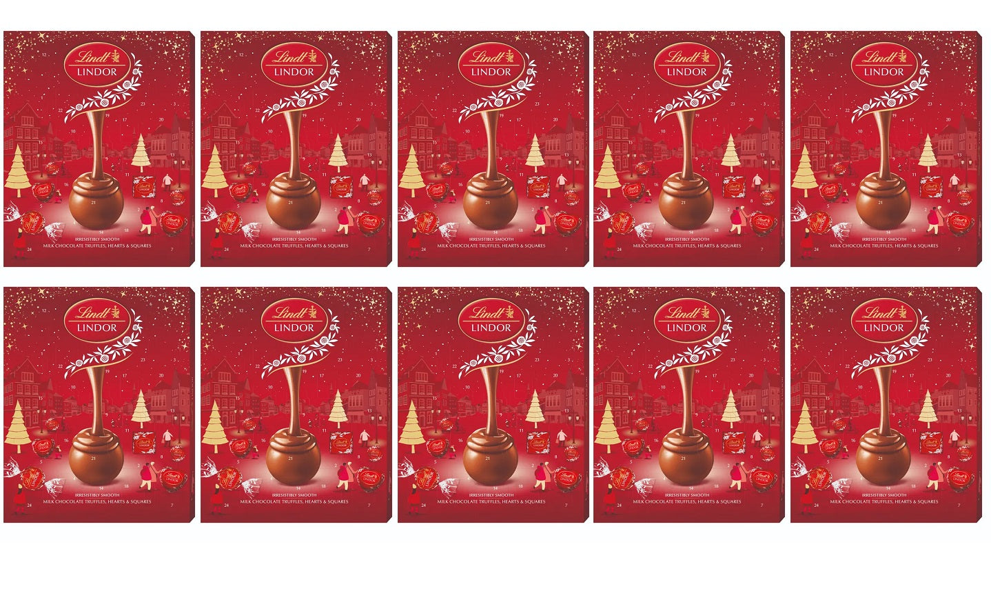 10 x Lindor Milk Advent Calendar - 235GM