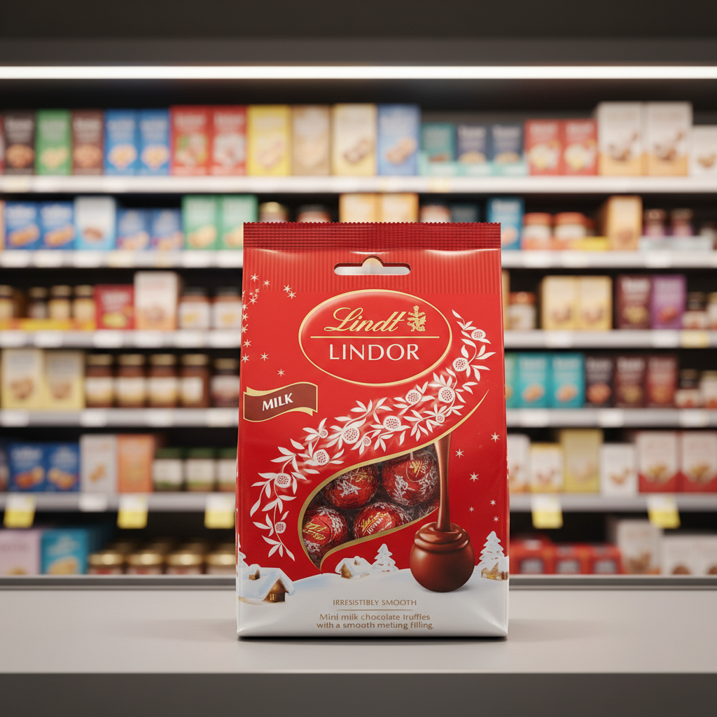 24 x Lindt Lindor Christmas Milk Chocolate Mini Truffles Bag 80G