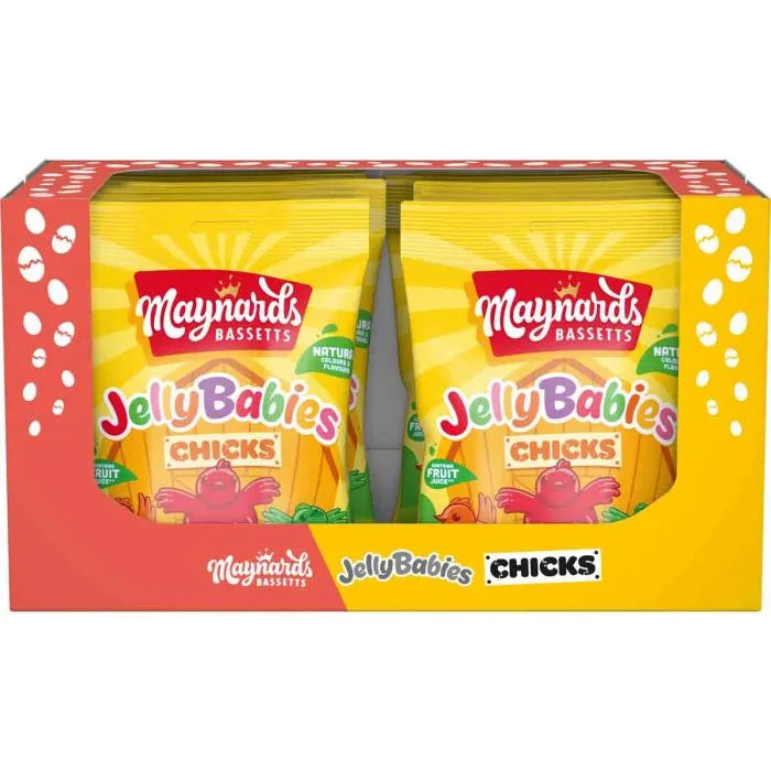 12 x Maynards Bassetts Jelly Babies Chicks Bag - 130GM