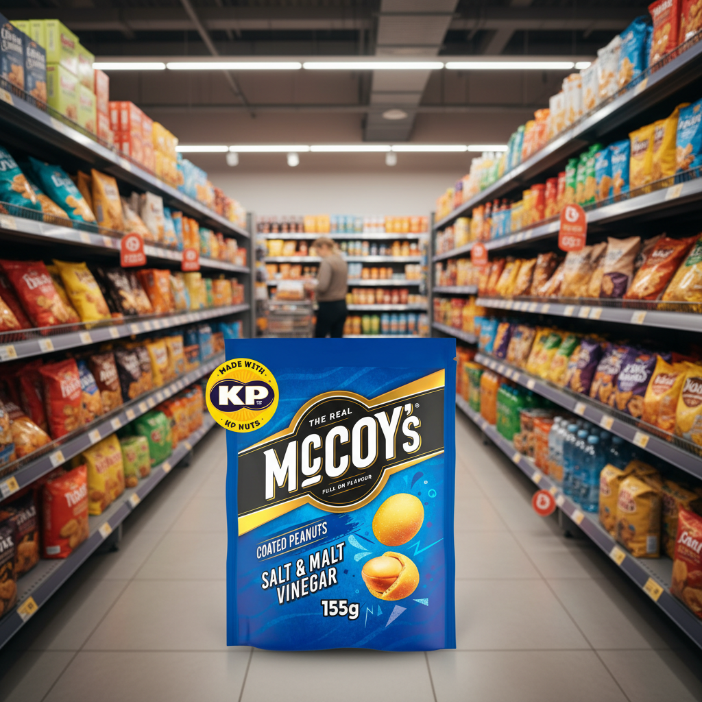8 X Mccoys Coated Peanuts Salt & Vinegar Sharing - 155Gm