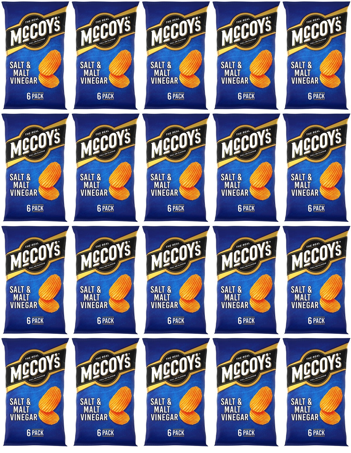 20 X Mccoys Salt & Vinegar 6 Pack - 6X25Gm