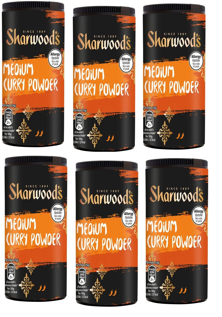 6 x Sharwoods Medium Curry Powder 102G