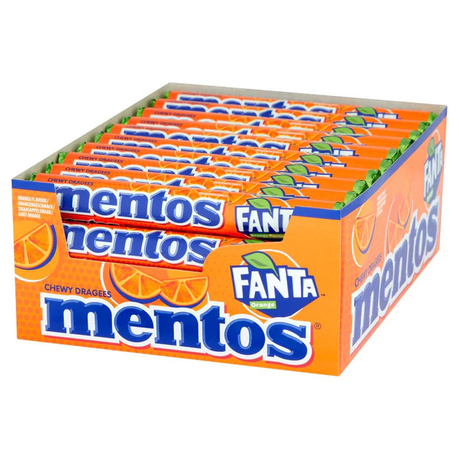 40 x Mentos Chewy Dragees Fanta Orange Flavour 37.5G