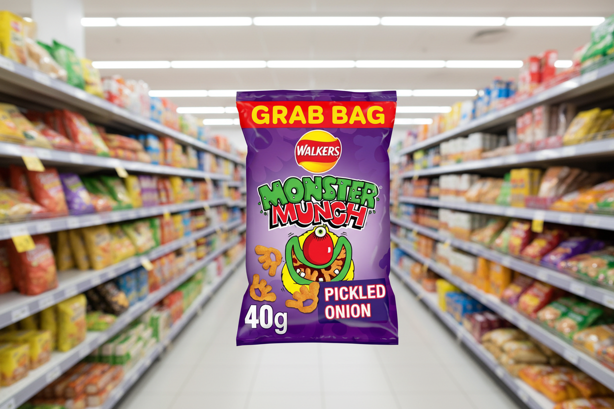 30 x Walkers Monster Munch Pickled Onion Snacks Crisps 40G