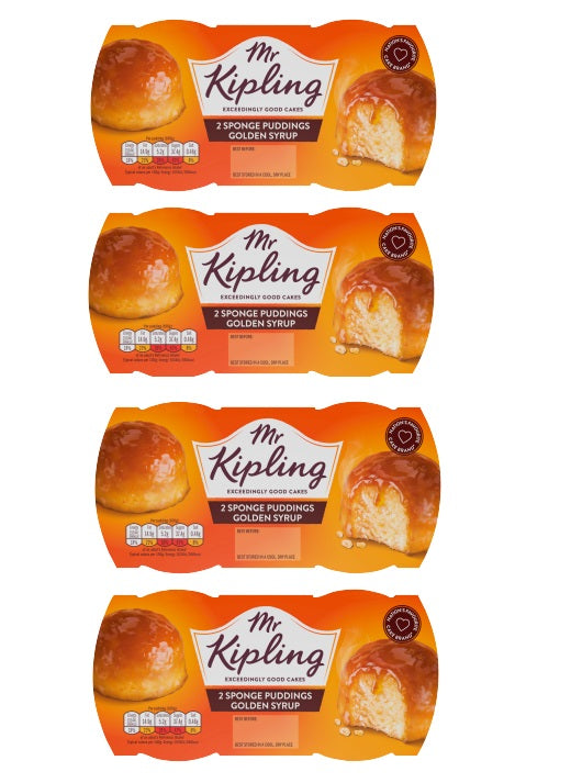 4 x Mr Kipling Golden Syrup Sponge Pudding 108Gr