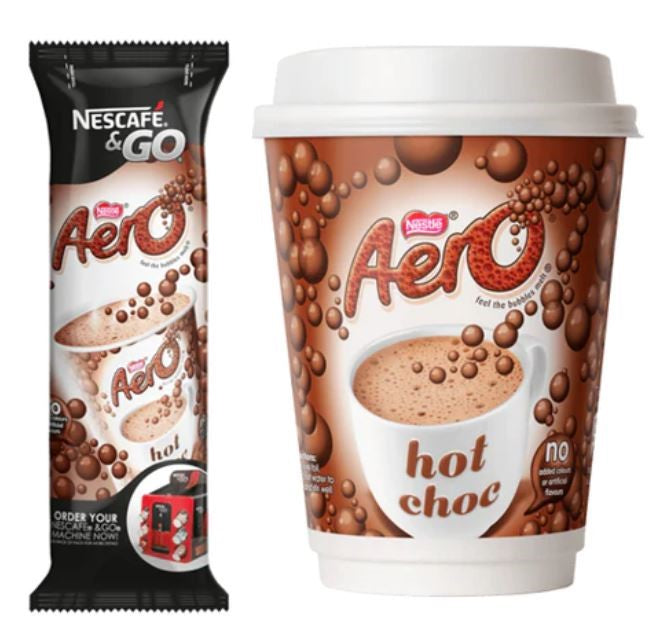 8 X Nescafe Go Aero Instant Hot Chocolate Cup