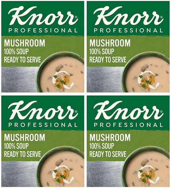 4 x Knorr 100% Soup Cream Of Mushroom 2.5L