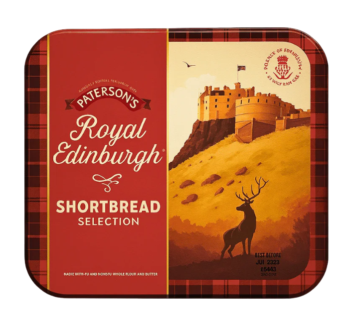 8 X Paterson Gold Shortbread Tin 500GM