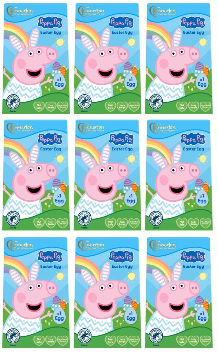 9 X Kinnerton Chocolate Egg Peppa Pig - 50Gm