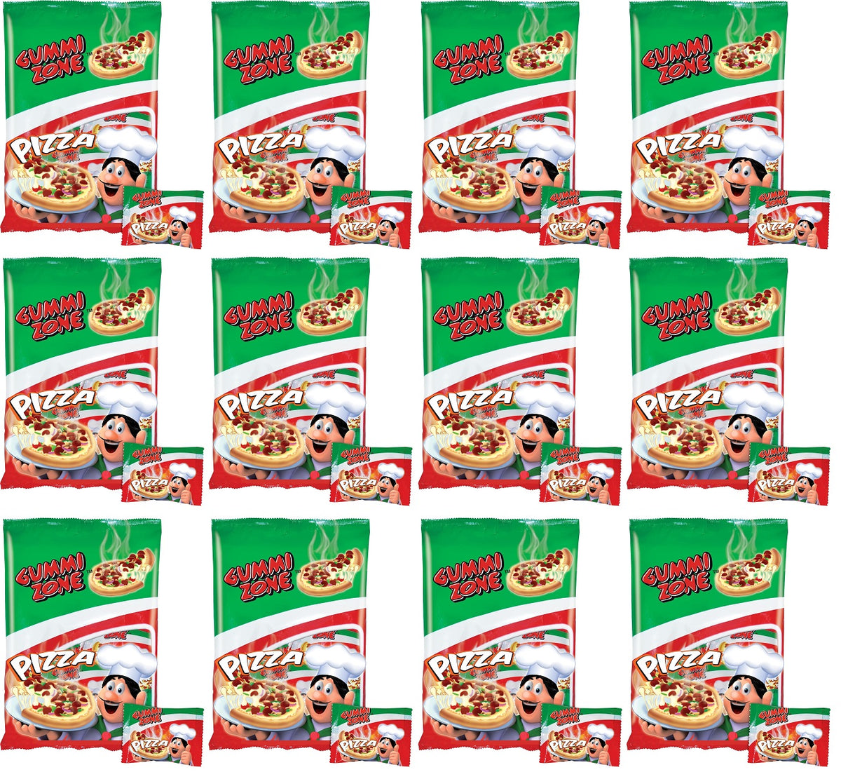 12 X Gummi Zone Pizza Bag - 88Gm