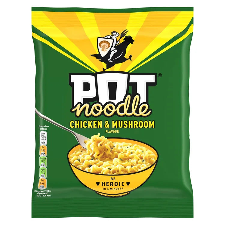 10 X Pot Noodle Block Chicken & Mushroom - 120G