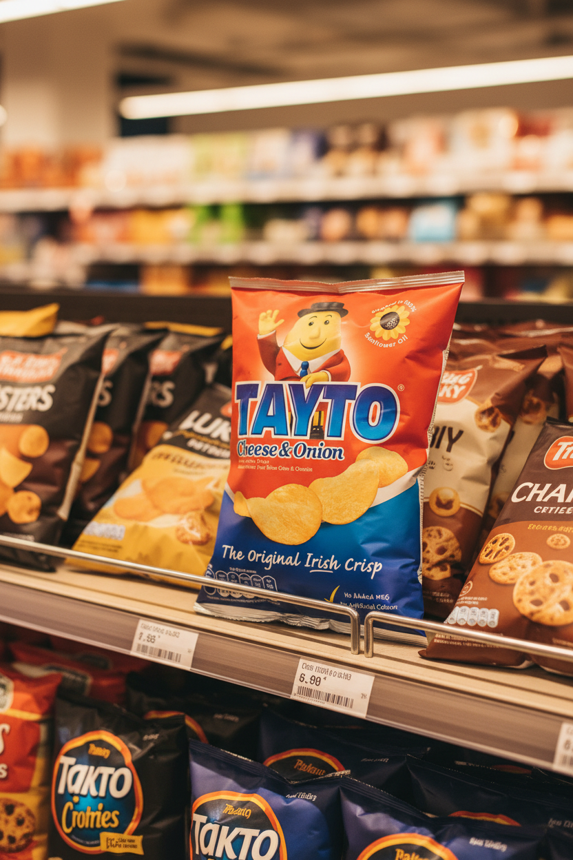 50 x Tayto - Cheese & Onion Flavour Potato Crisps 35G