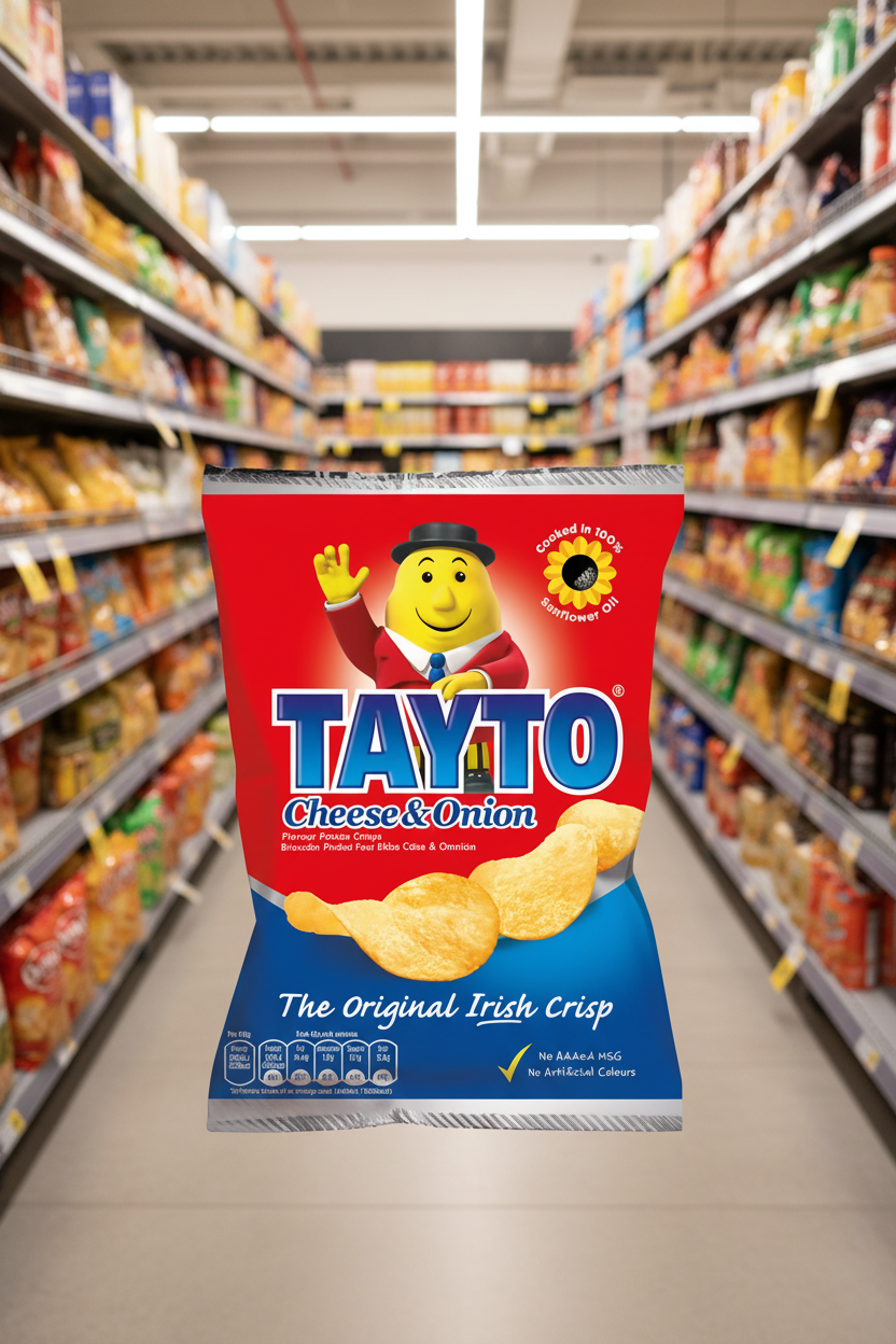 50 x Tayto - Cheese & Onion Flavour Potato Crisps 35G