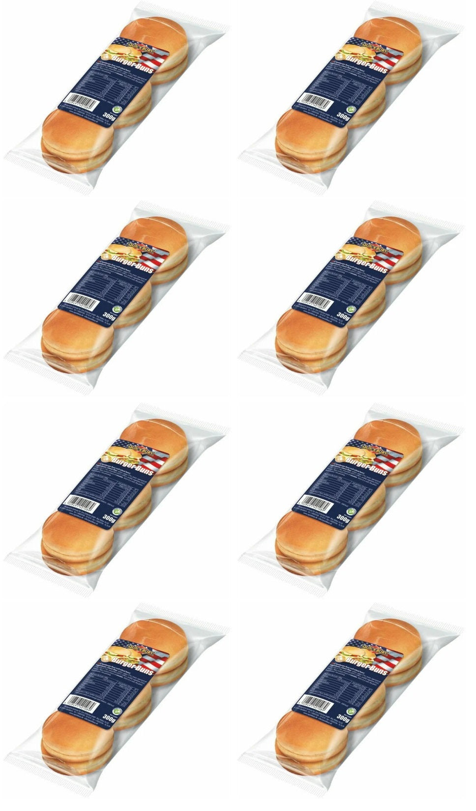 8 x Quickbury 6 Burger Buns 300G