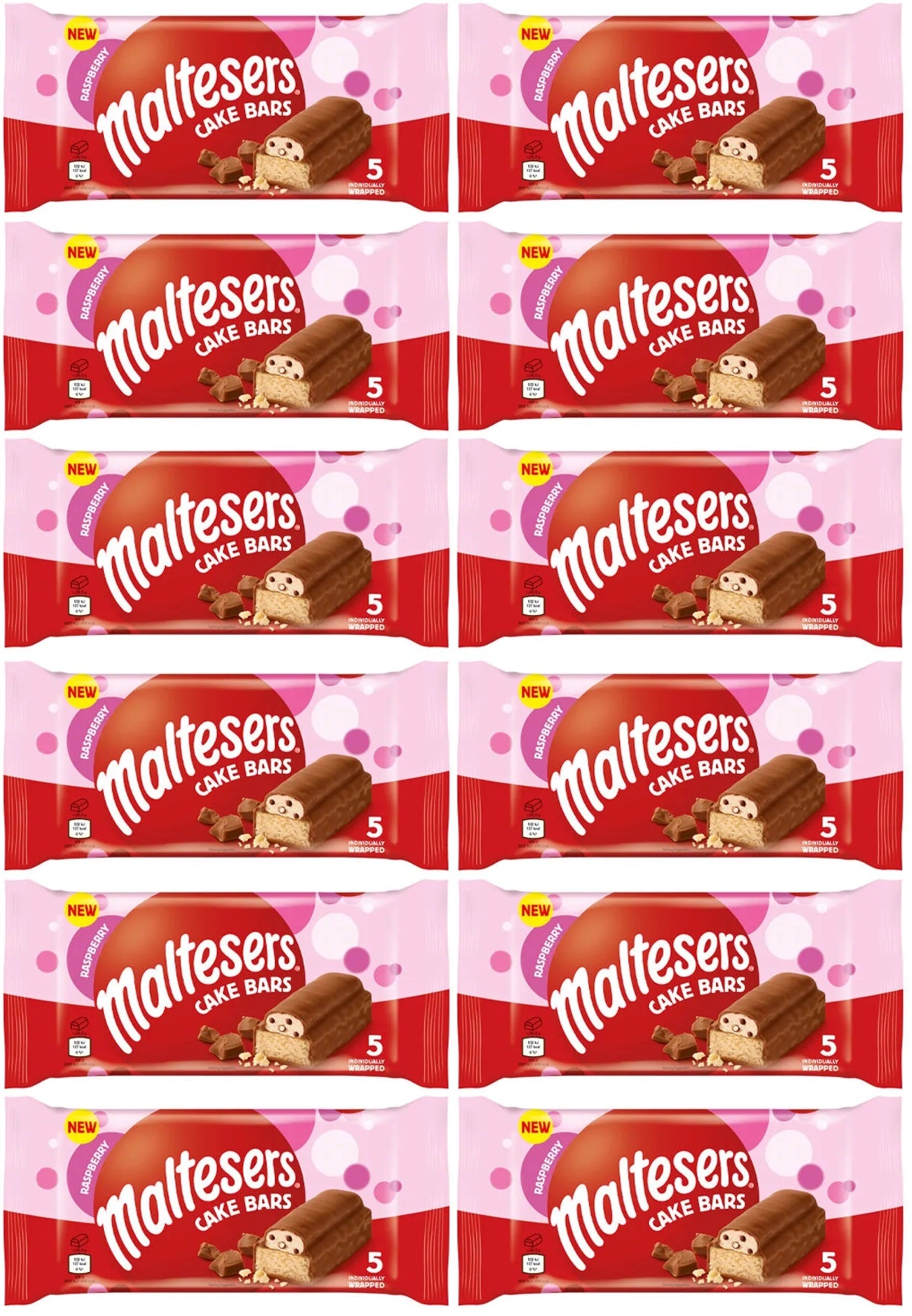 12 x Maltesers Raspberry Cake Bar 5pk - 131GM