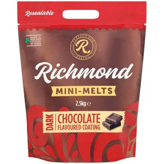 4 x Richmond Mini-Melts Dark Chocolate Flavoured Coating 2.5Kg