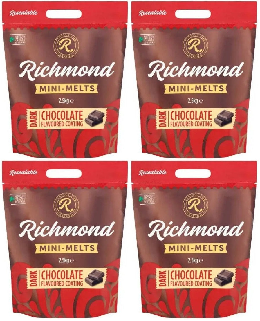 4 x Richmond Mini-Melts Dark Chocolate Flavoured Coating 2.5Kg