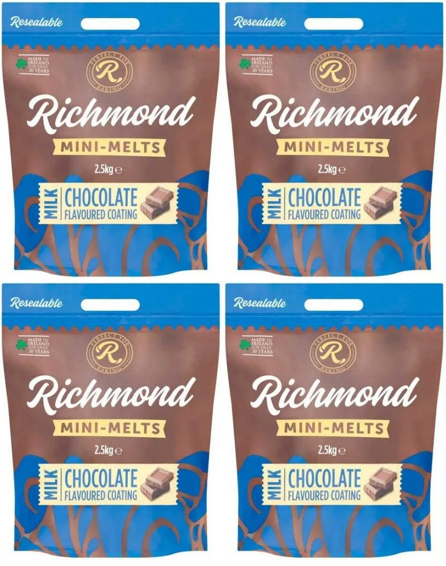 4 x Richmond Mini-Melts Milk Chocolate Flavoured Coating 2.5Kg