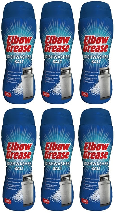 6 X Elbow Grease Dishwash Salt - 1Kg