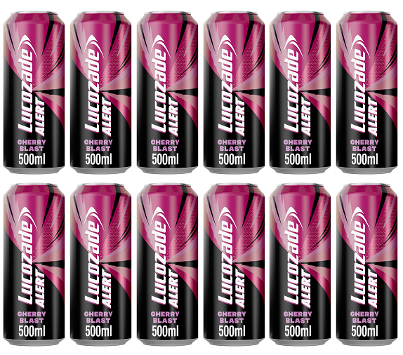 12 x Lucozade Alert Cherry Can - 500ML