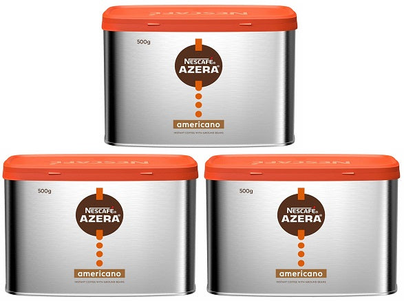 3 x Nescafé Azera Americano Instant Coffee With Ground Beans 500G