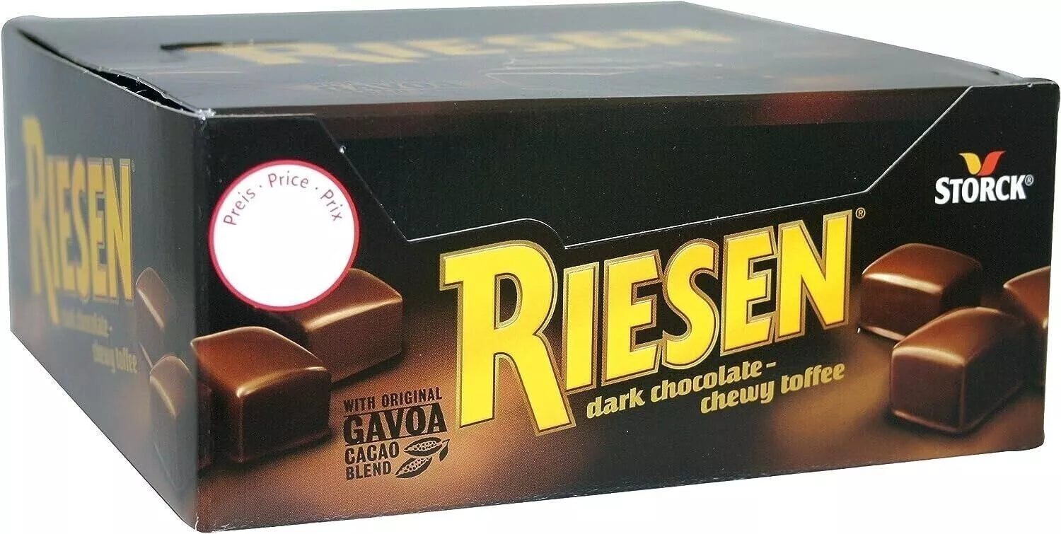 24 x Riesen Dark Chocolate Chewy Toffee 45G