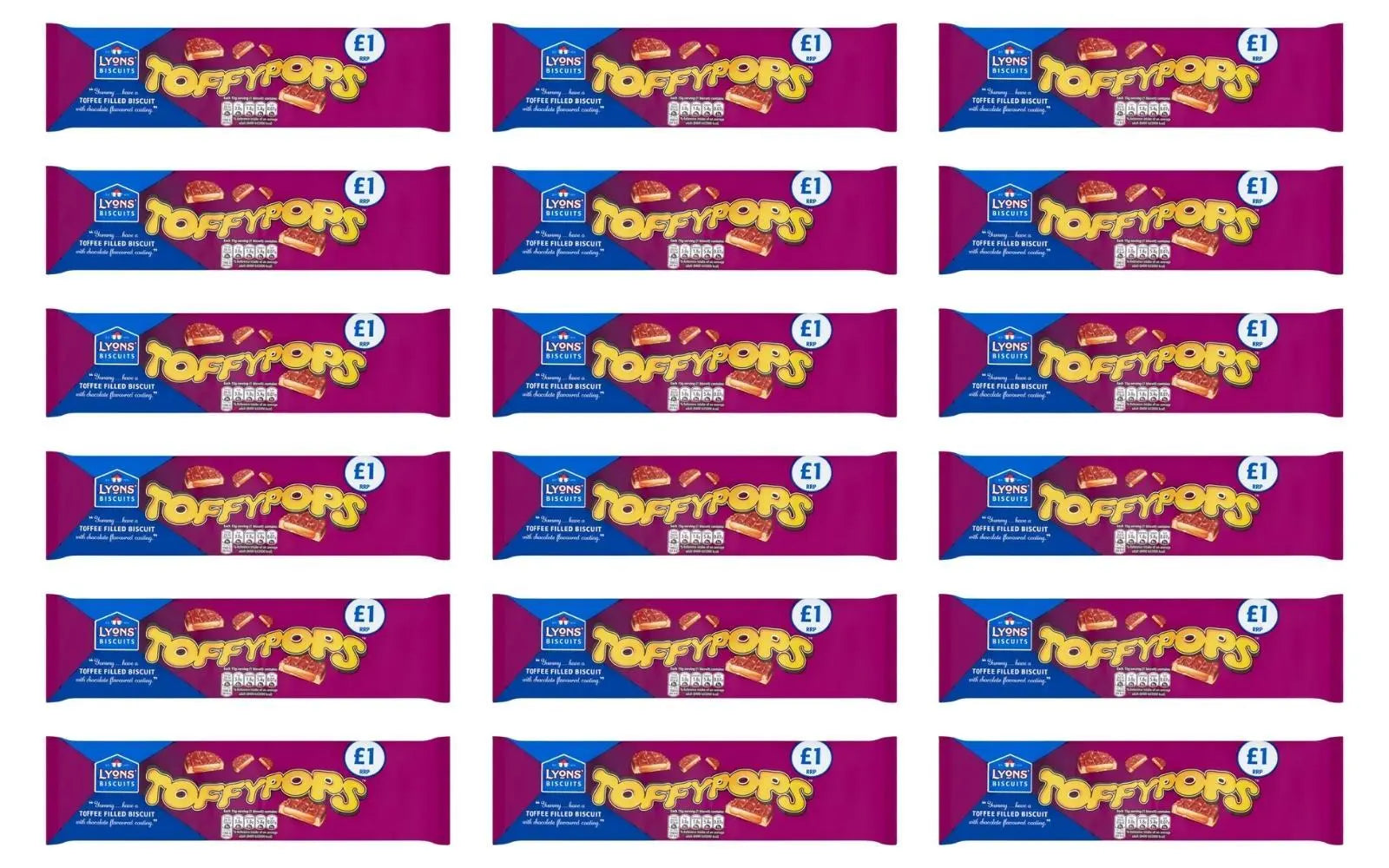 18 x Lyons  Biscuits Toffypops 120G