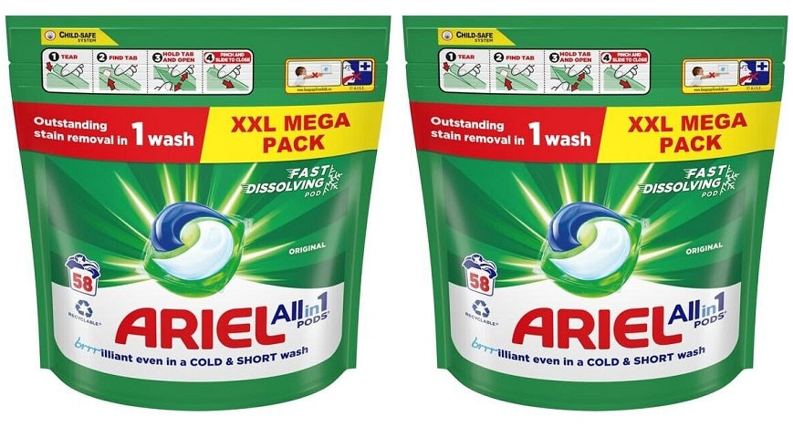 2 x Ariel All-In-1 Pods® Washing Liquid Capsules 51 Washes