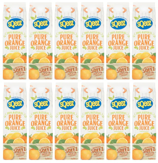 12 x Sqeez Pure Orange Juice 1 Litre
