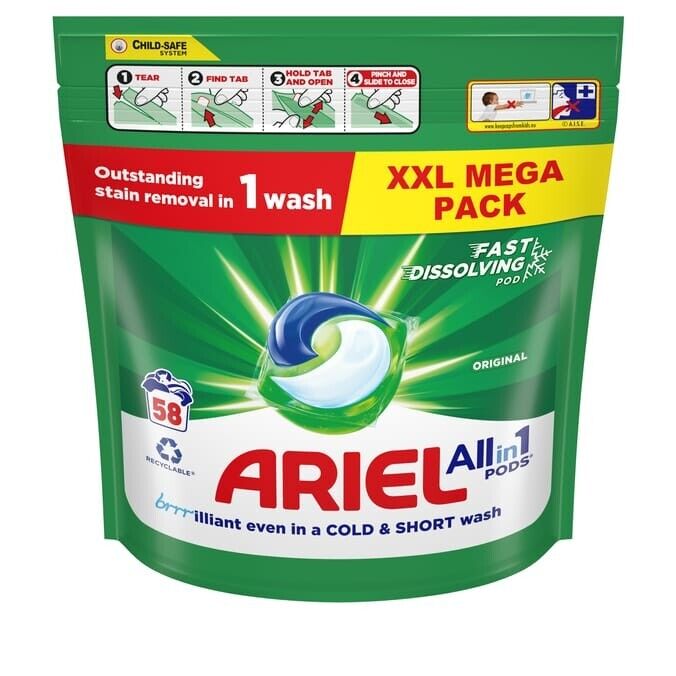 2 x Ariel All-In-1 Pods® Washing Liquid Capsules 51 Washes