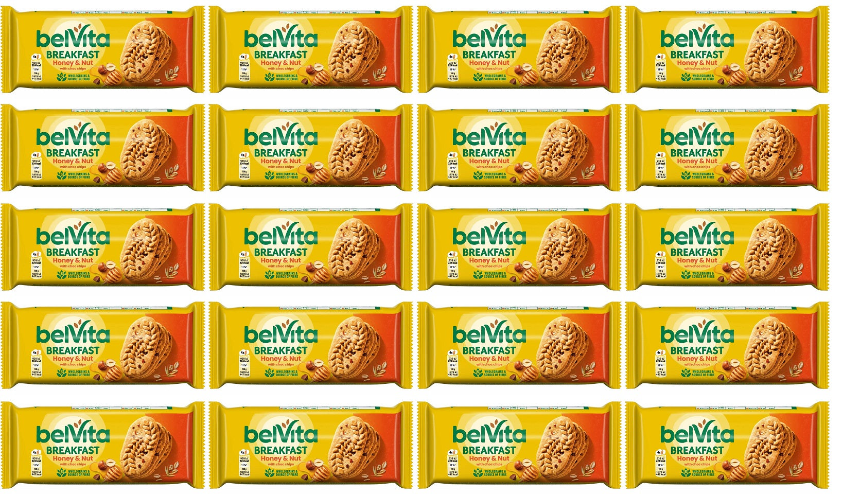 20 x Belvita Breakfast Biscuit Honey Nut 50G