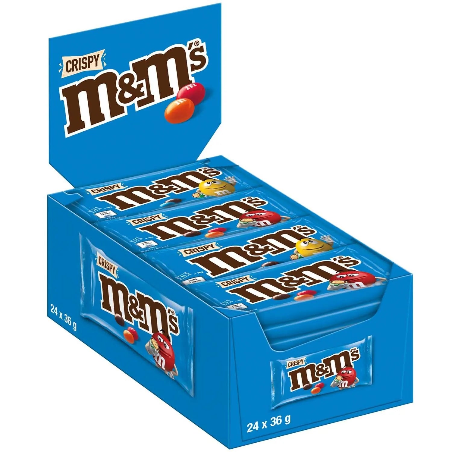 24 x M&M's Crispy Pieces & Milk Chocolate Bag 36G