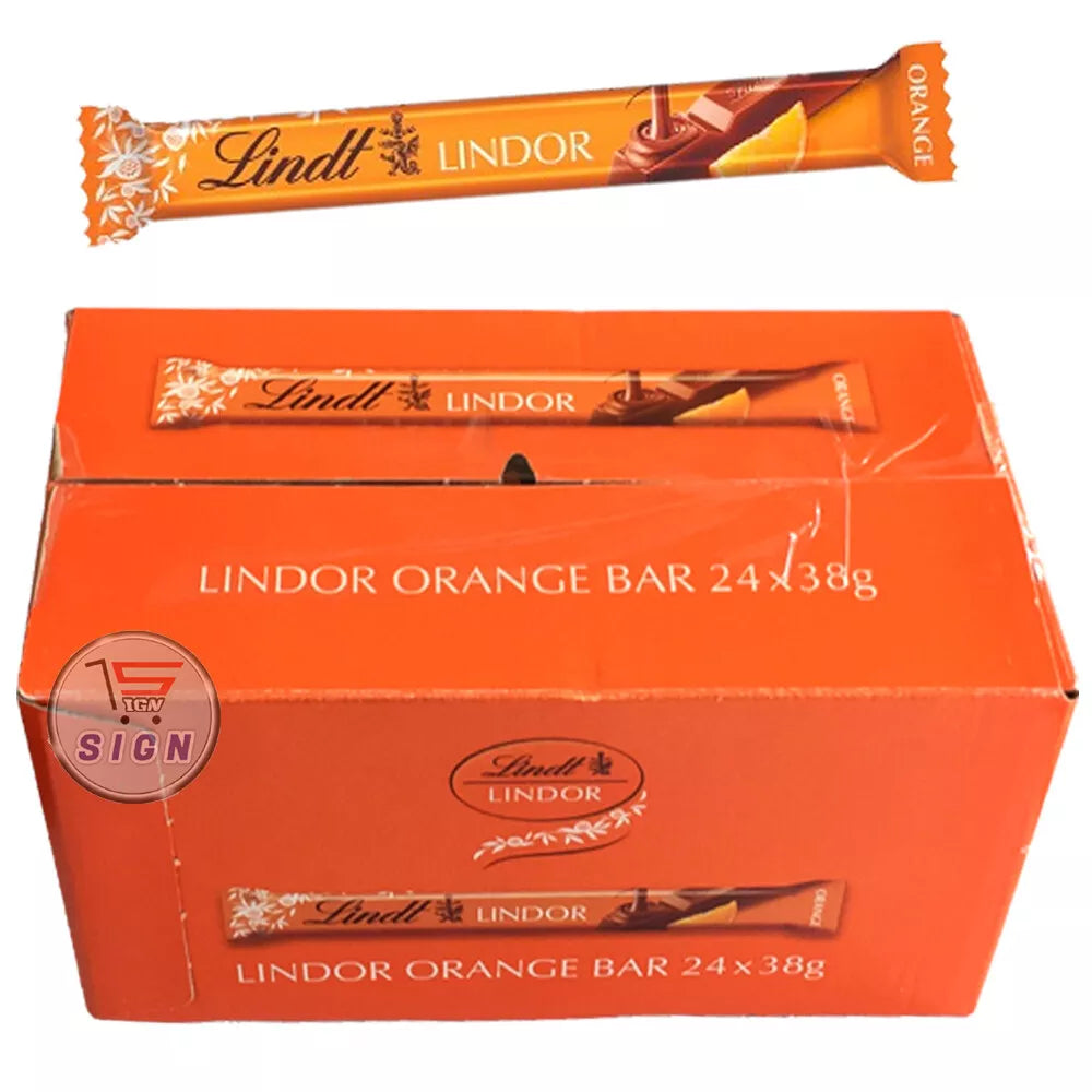 24 x Lindt Lindor Orange Milk Chocolate Treat Bar 38G