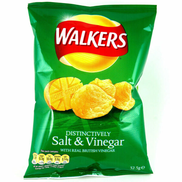 32 x Walkers Distinctively Salt & Vinegar 32.5G + 50% Extra