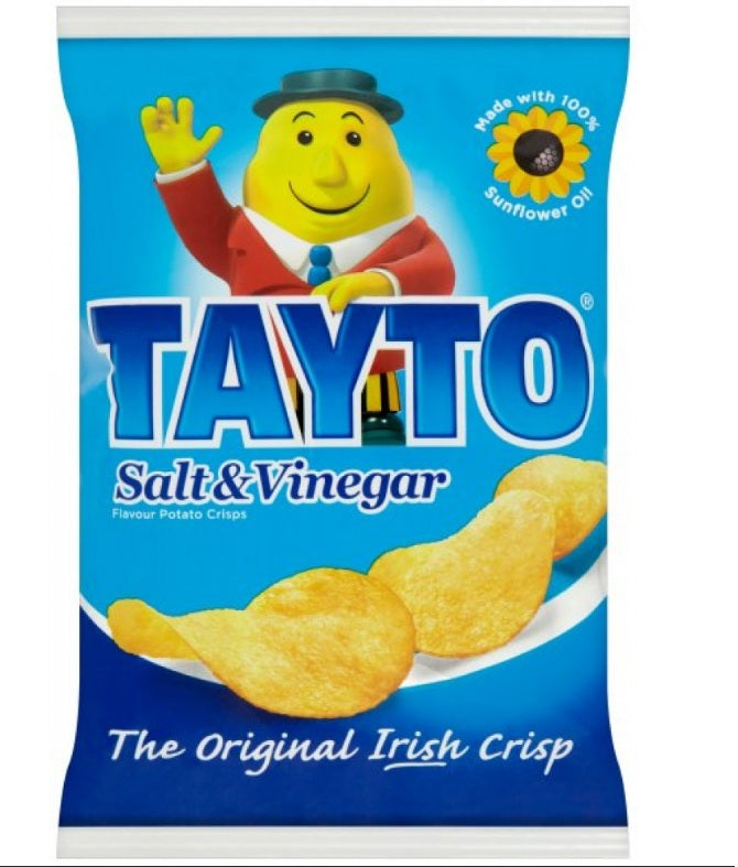 50 x Tayto Salt & Vinegar Flavour Potato Crisps 35G